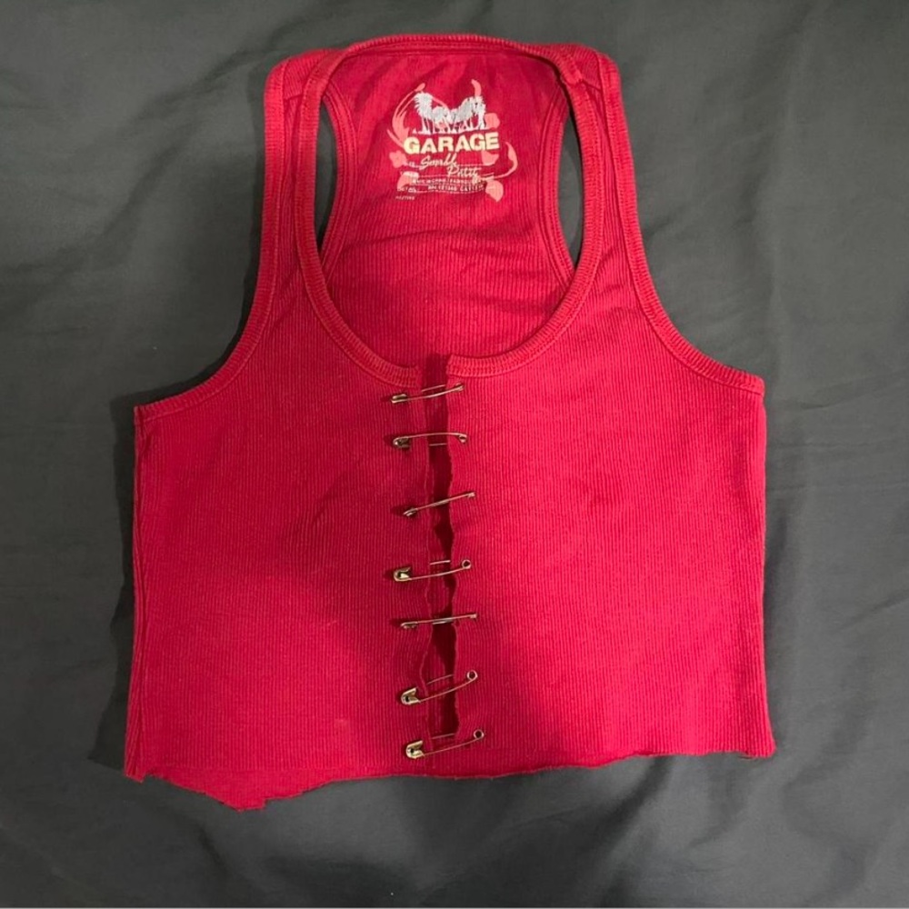 Hot pink safety pin tank top